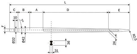 Loader Crowbar 51557 Round Ø42 L900 Bpt