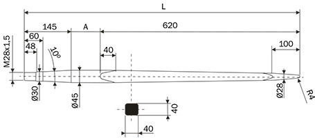 Loader Crowbar 54582 Round Ø45 L820 Bpt