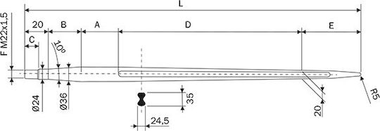 Loader Crowbar 51448 Round Ø36 Bpt