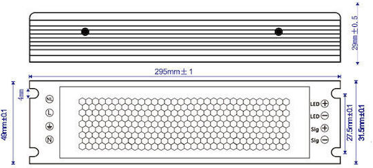 Baris Light LED-Netzteil Ip20 24V 300W Dali 170-264VAC 295x59x29mm W6011001-116
