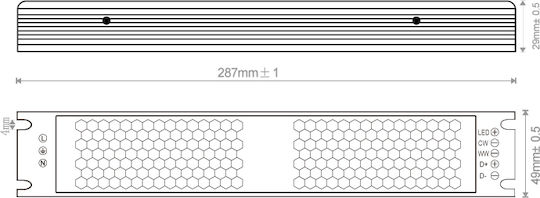 Baris Light LED-Netzteil 300W 12V 170-264VAC Dali 295x59x29mm Ip20 W6011001-121