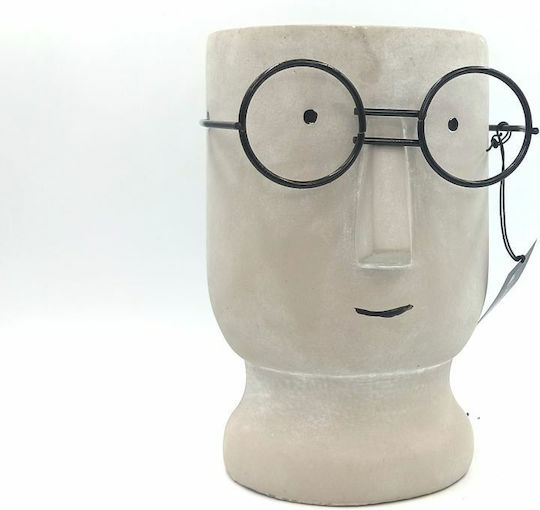 Κασπώ Κεραμικό Face Pot Διάμετρος 16cm X 22cm Ύψος
