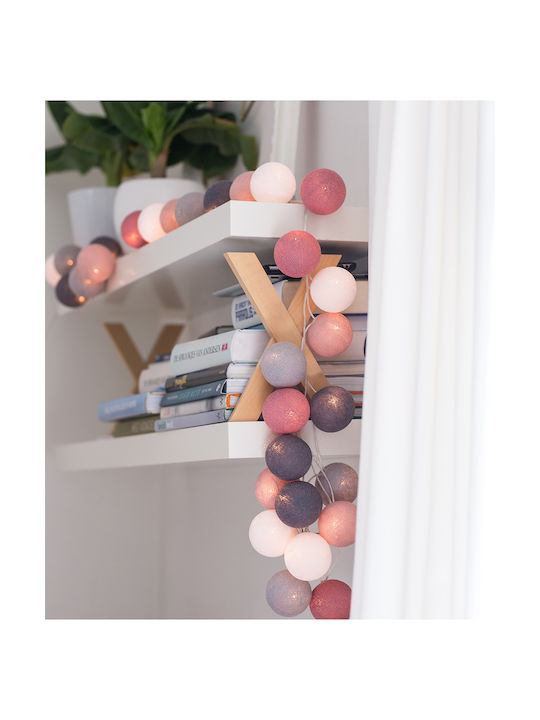 Cotton Ball Lights Lights вътрешни лампички Dirty Rose 10 броя Гирлянди за външно осветление