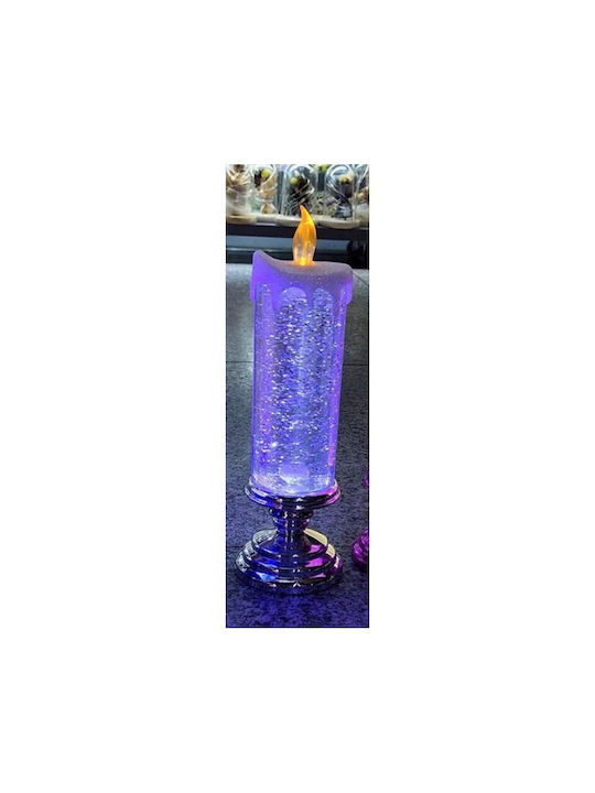 Decorative Candle Lamp Vortex LED Candle Light Color Changing Glitter Flameless Silver