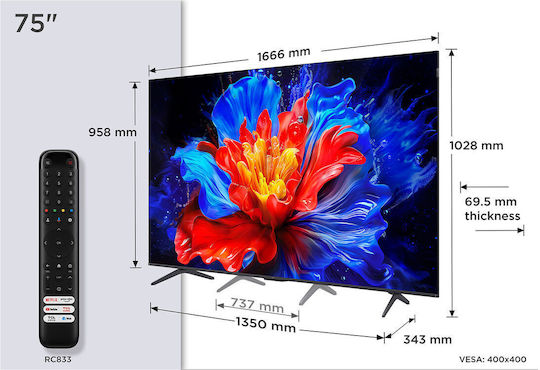 TCL Smart Televizor 75" 4K UHD QLED P8K HDR (2025)
