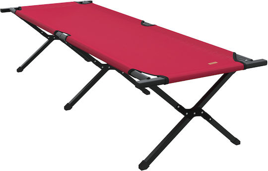 Folding Guest Bed Campaign Single Red 193x69x45cm