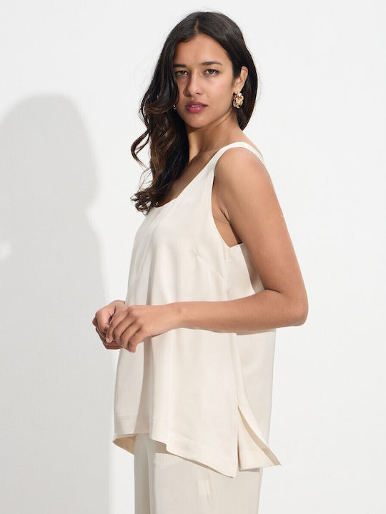 Women's Blouse Sleeveless Beige