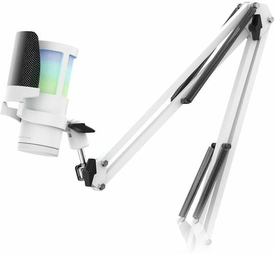 MMICSCW Μικρόφωνο USB Shock Mounted σε Λευκό Χρώμα