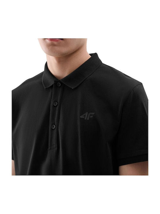 Polo Kurzarm Herrenbluse Schwarz