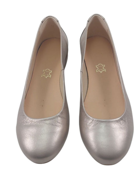 Leather Ballerinas Gold