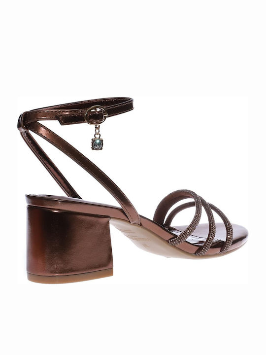 Sandals with Strass Bronze