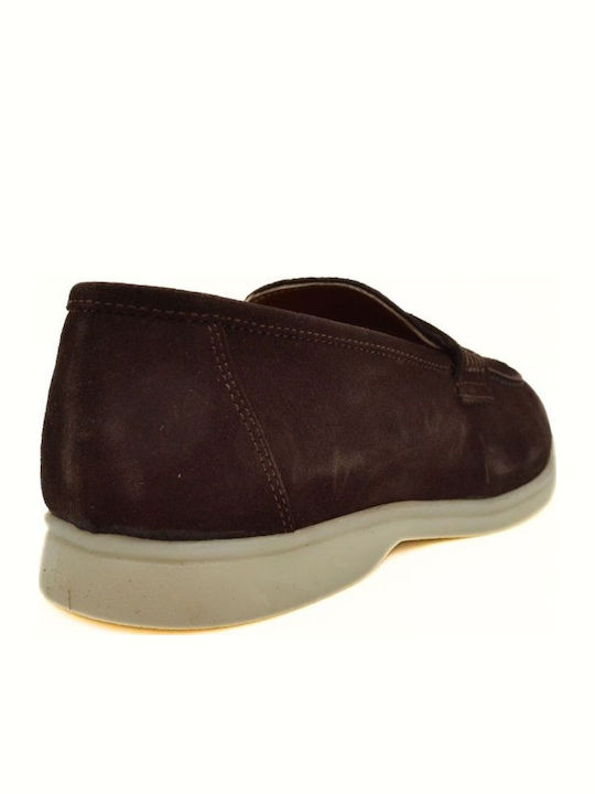 Suede Ανδρικά Μοκασίνια σε Καφέ Χρώμα