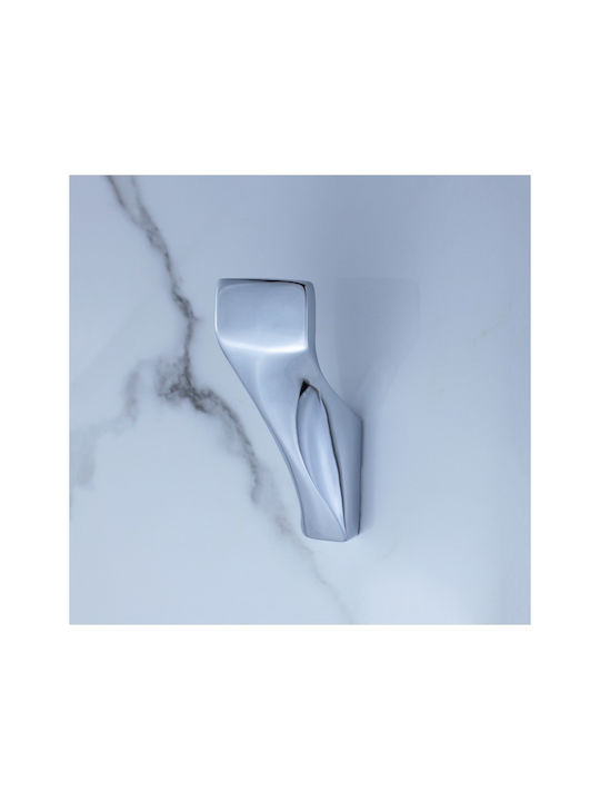Inter Ceramic Άγκιστρο Μπάνιου Μονό με Βίδες Ασημί