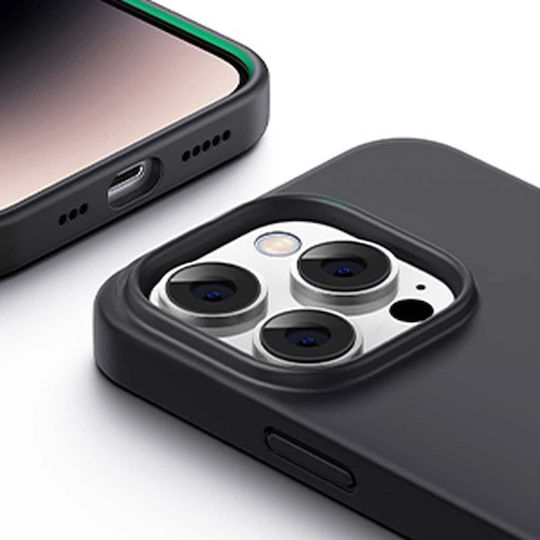 Ugreen Back Cover Σιλικόνης Σετ με Τζαμάκι Μαύρο (iPhone 14 Pro)