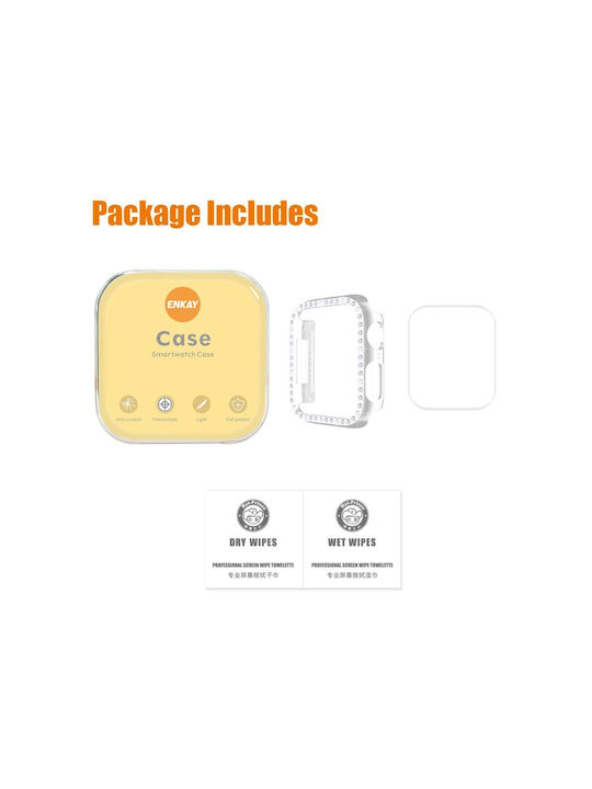 Enkay Carcasă de Plastic în culoarea Argintiu pentru Apple Watch Seria 7, 8, 9 - 41mm