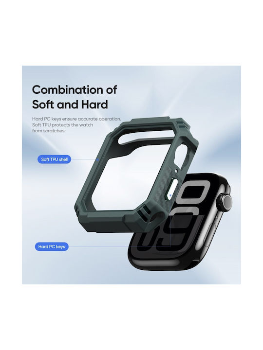 Dux Ducis Plastic Case in Green color for Apple Watch Series 10, 46mm