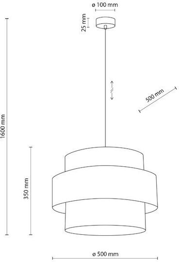 TK Lighting Pendant Light White with Socket E27