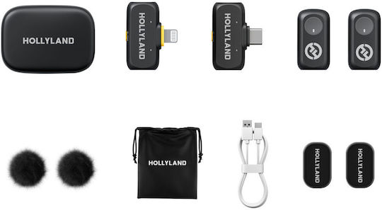 Hollyland LARK A1 Combo Wireless Microphone Flyout Journalistic in Gray Color Space Grey