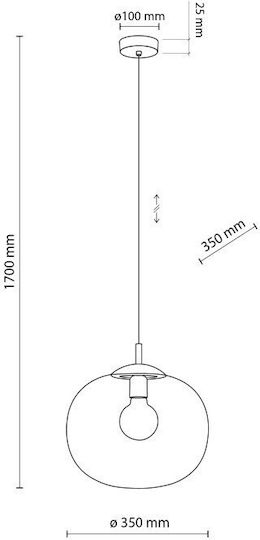 TK Lighting Κρεμαστό Φωτιστικό Μαύρο με Ντουί E27 35x35εκ.