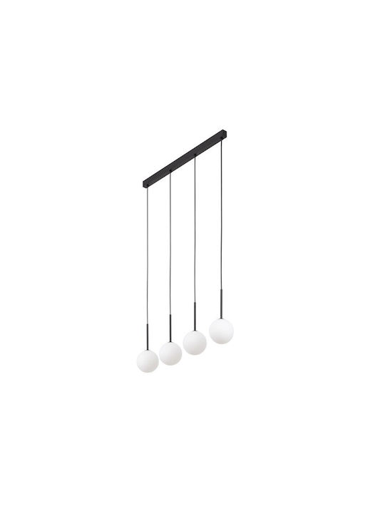 TK Lighting Martin Κρεμαστό Φωτιστικό Μαύρο Ράγα για 4 Λαμπτήρες G9 78x140εκ.