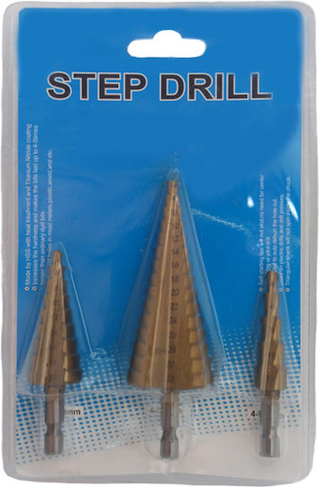 Step Drill Tapered Drills HSS 3 Pieces 12 20 32mm 755902 OEM