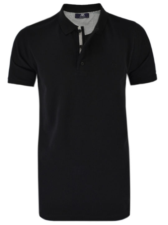 Polo Kurzarmbluse Schwarz