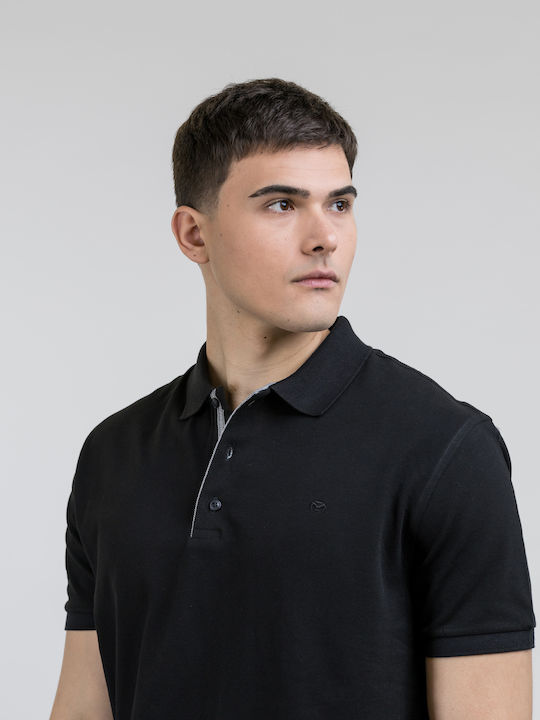 Polo Kurzarmbluse Schwarz