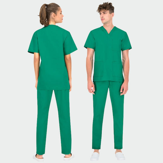 B-Well Colombo Unisex Green Pants & Blouse Set