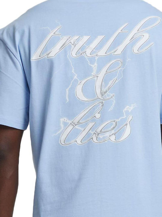 Retro T-shirt Light Blue, White