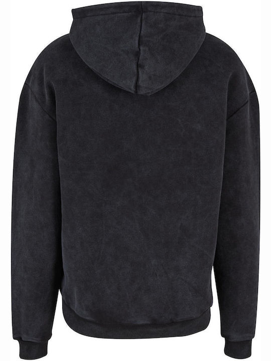 Φούτερ με Κουκούλα Washed Black