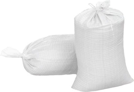 Mporazanis White Twisted Olive Harvesting Bag 55x105cm 50kg 1 Piece Double-stitched Bottom Suitable for Animal Feed Pulp Corn Wheat Rice Wood Charcoal