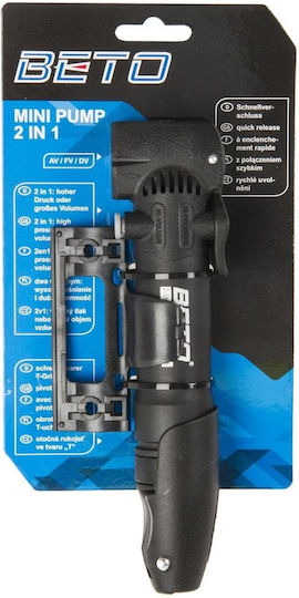 Aplus-Beto Hi/Low 470306 Mini Bicycle Air Pump Hand Double Valve with Lock and Button