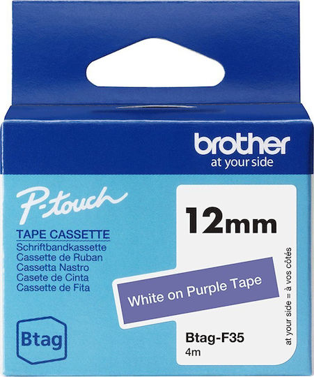 Brother Bandă de Etichetare 4m x 12mm în Culoarea Alb 1buc