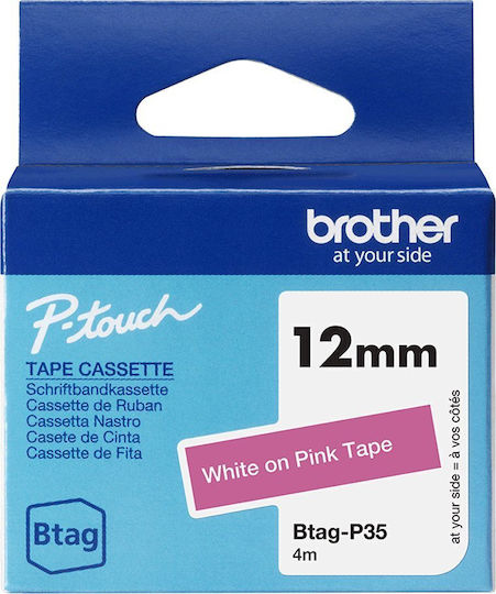 Brother Ταινία Ετικετογράφου 4m x 12mm σε Λευκό Χρώμα
