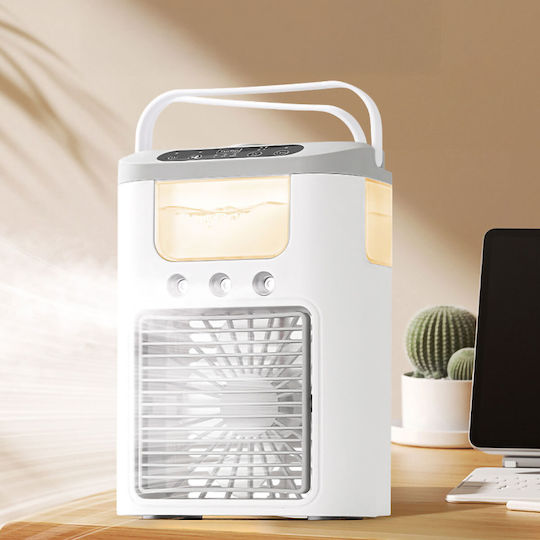 Uncle George Ventilator USB Reîncărcabil Cu Apă Și Iluminare Gri 07.01.01-0001-GREY