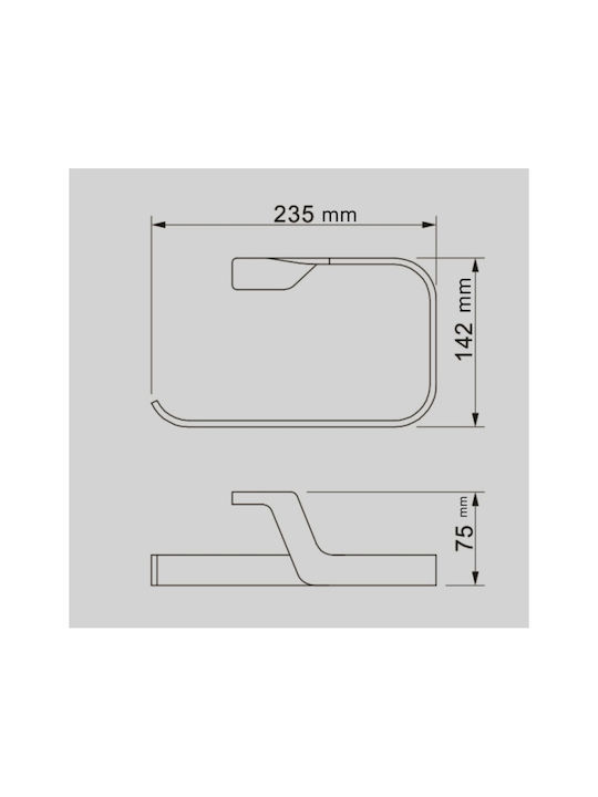 Inter Ceramic Schiene Badezimmer Einzel Wandmontage Schrauben Schwarz