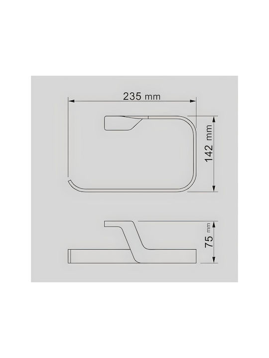 Inter Ceramic Single Wall-Mounted Bathroom Rail Pink