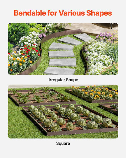 Vevor Metal Garden Border in Brown Color 39xcm