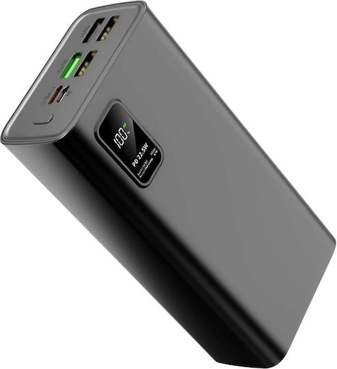 ET-Q8 Външна батерия 30000mAh 22.5W с 4 USB-A порта и USB-C порт със Захранване с висока мощност / Бързо зареждане, Черна