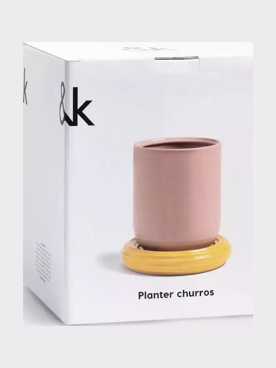 &Klevering Planter Ceramic Pink 21x21x19.5cm.