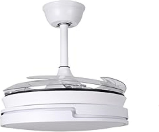 Ventilator De Tavan Cu Lumină Transparent / Alb
