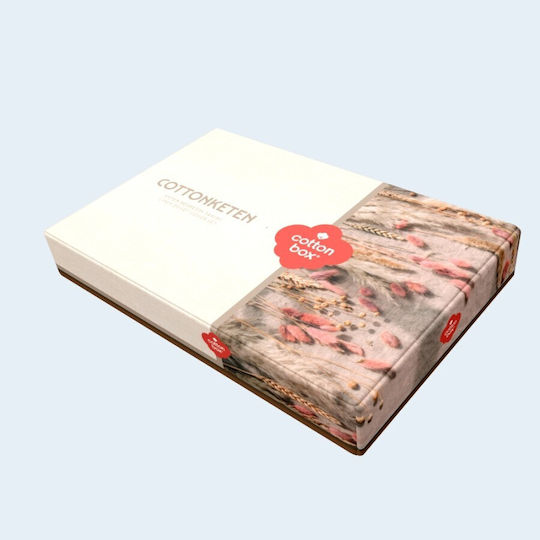 Cottonbox Cottonbox Duvet Cover Set 200x220cm Double with 4 Pillowcases and 1 Bed Sheet Beige