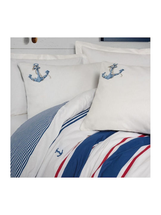 Cottonbox Set Husă de Pilotă Bumbac Dublă cu 2 Fețe de Pernă & 1 Cearsaf 200x220 Ecru