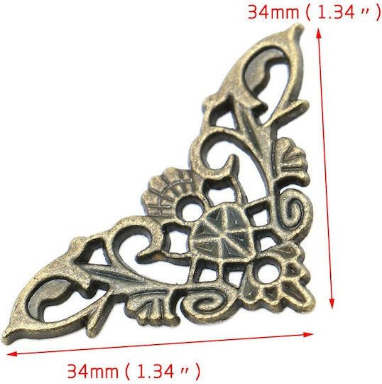 Metallic Corner Shelf Bronze 34x34mm 4pcs AS-28