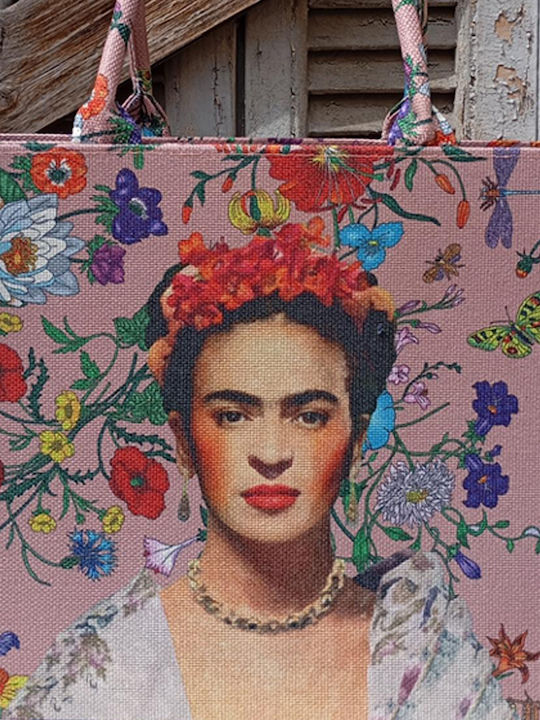 Boho Tote Bag Frida 2 Ροζ