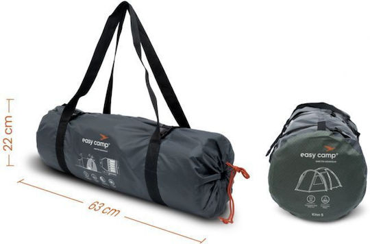 Easy Camp Kinn 5 Camping Tent Tunnel Green 4 Seasons for 5 People 420x310x190cm
