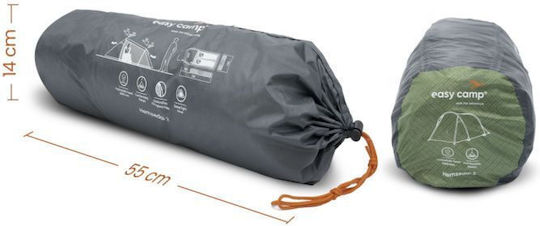 Easy Camp Summer Camping Tunnel Tent Khaki with Double Cloth for 2 People 310x140x110cm