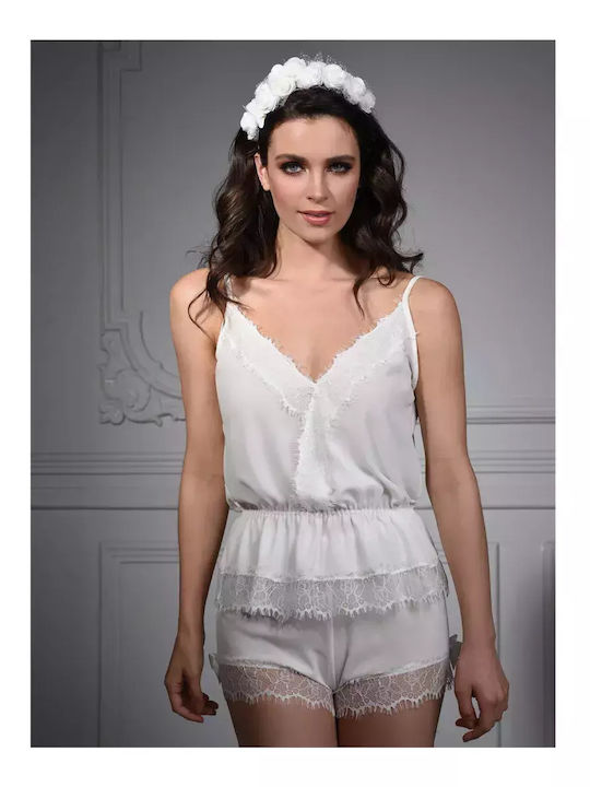 Miss Rosy Καλοκαιρινό Babydoll Ιβουάρ