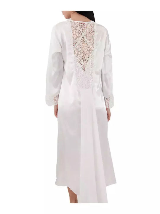 FMS Sommer Braut Damen Robe mit Nachthemd White