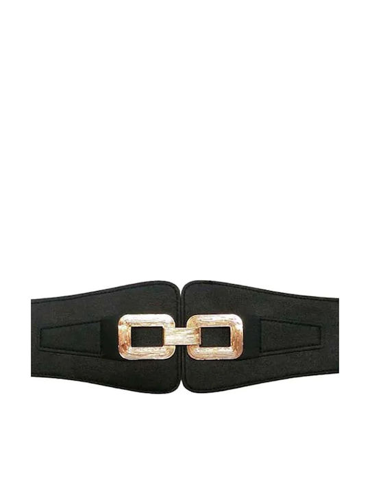 Breite Elastisch Damen Gürtel Schwarz